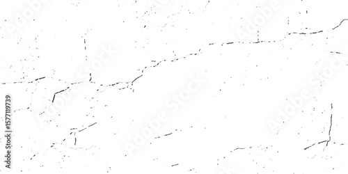 "Grunge cracked texture on white background with black fracture lines and speckles. Perfect for vintage effects, aged surfaces, abstract design, backgrounds, and distressed graphic projects"