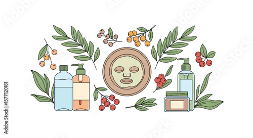 Natural botanical skincare products for healthy glowing skin