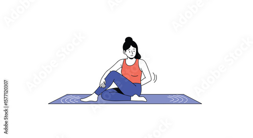 Gentle seated spinal twist for improved flexibility and core strength