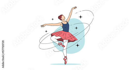 Graceful ballerina performing ballet moves with elegance and precision