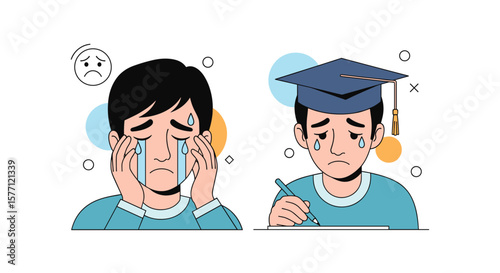 Student sadness frustration academic pressure challenges education struggles