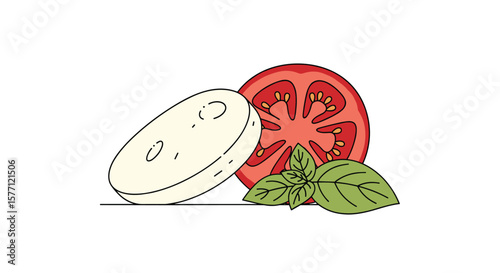 Fresh caprese salad ingredients tomato mozzarella basil italian cuisine appetizer healthy food
