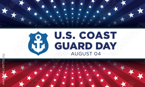 United States Coast Guard Poster with American Flag for National Celebration