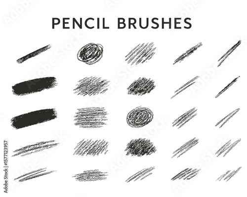 Pencil stroke set vector illustration collection of graphite texture marks perfect for artistic design and backgrounds