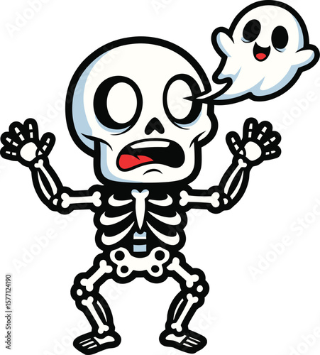 A cartoon skull and crossbones vector illustration, a pirate symbol of danger and death perfect for Halloween design