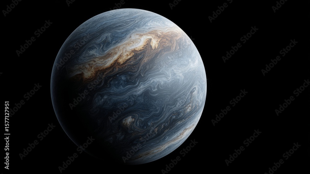 Fototapeta premium Enigmatic gas giant Jupiter in cosmic waltz, swirling clouds evoke Galactic Tick Day, celestial wonder, astronomical storytelling in space