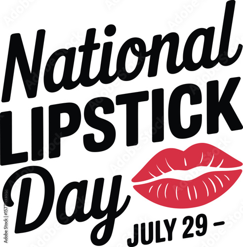 Celebrating National Lipstick Day with bold shapes against stark white a minimalist flat silhouette