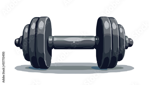 Vector barbell and dumbbell, symbolizing strength and fitness training.