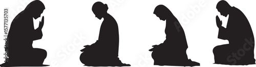 Vector silhouette of woman and girl dancing family love wedding fashion illustration