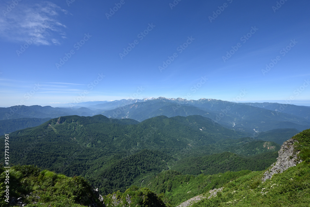 Fototapeta premium Climbing Mount Amakazari, Niigata, Japan