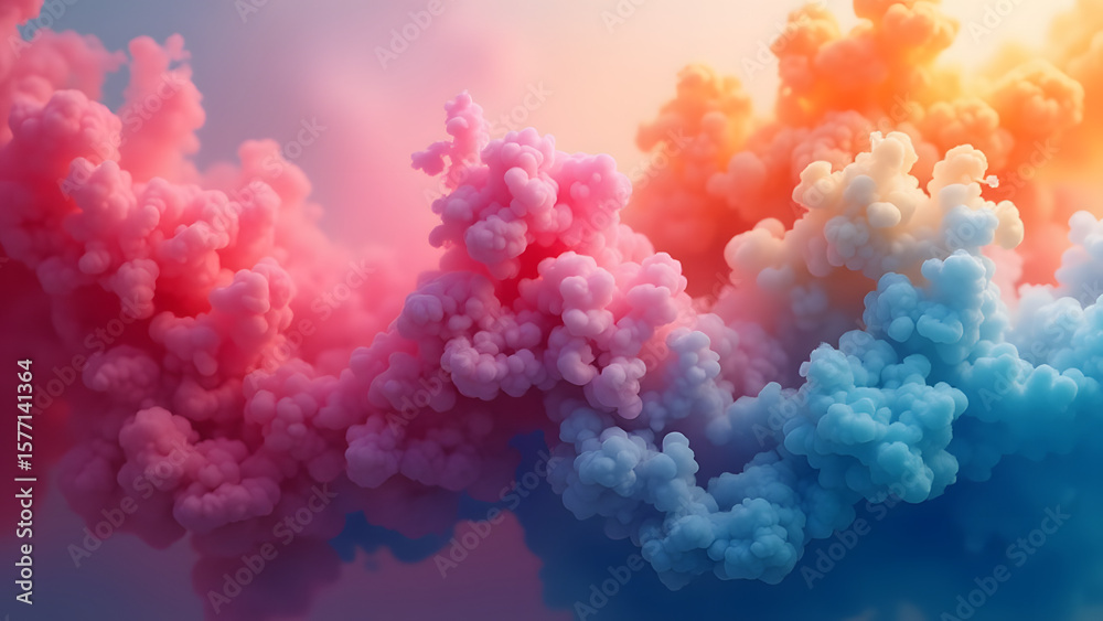 Fototapeta premium Vibrant Abstract Cloud Formation Background with Pink and Blue Hues