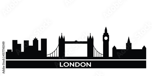 London Skyline Silhouette Cityscape Illustration