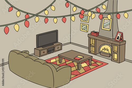 vector illustration of a living room