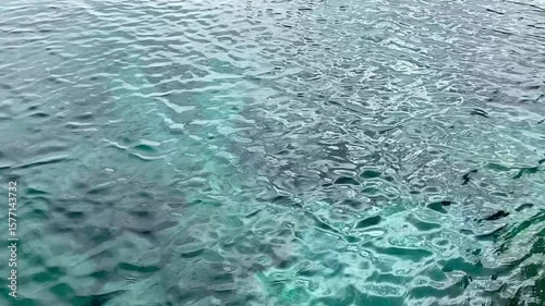 Calm ocean surface with soft waves captured in natural light. Serene and calming effect of wavy blue water on a peaceful day