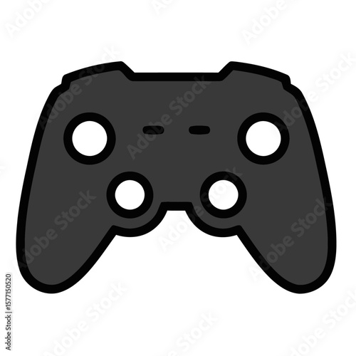White isolated video game controller icon for gaming and entertainment | Editable Vector File
