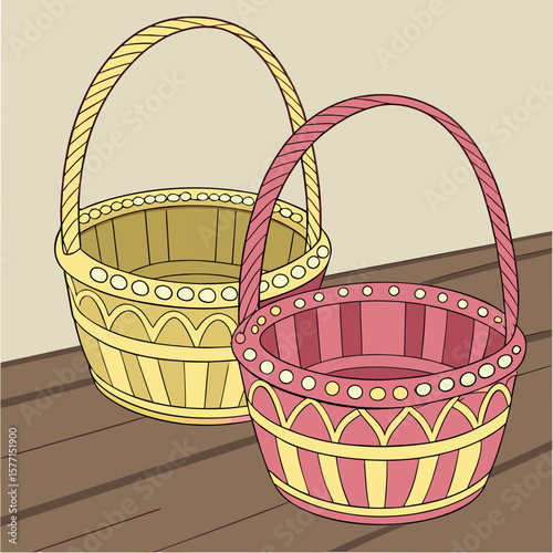 
a couple of baskets on a table