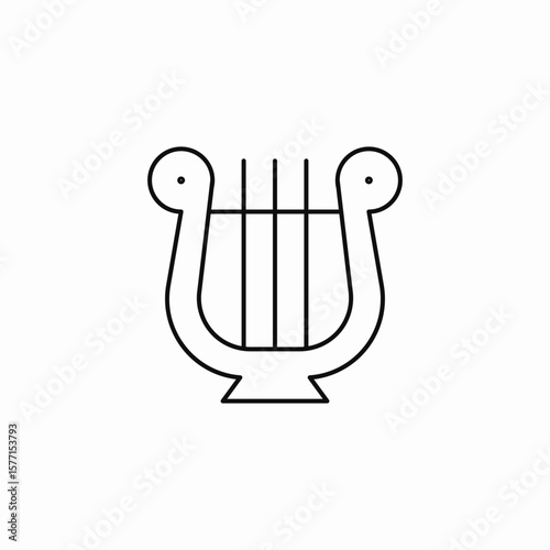 classical music lyre icon sign vector