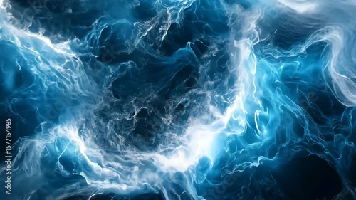 Abstract blue and white fractal wave motion background loop for visual effects