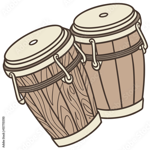 black and white drum, wooden drums