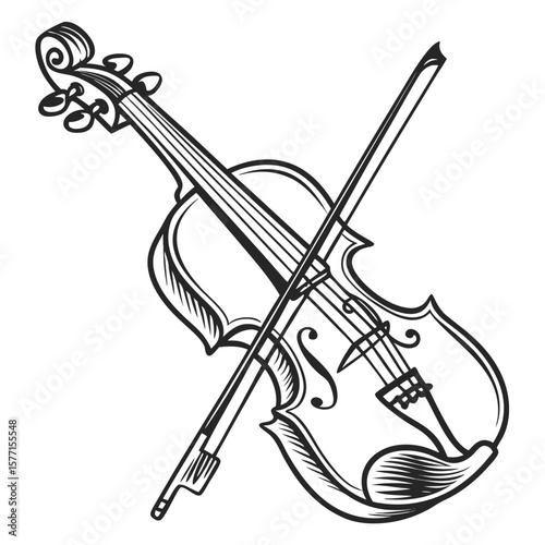 violin isolated on white