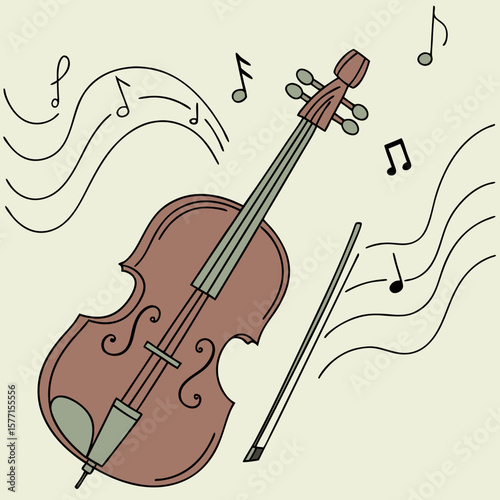 violin and notes
