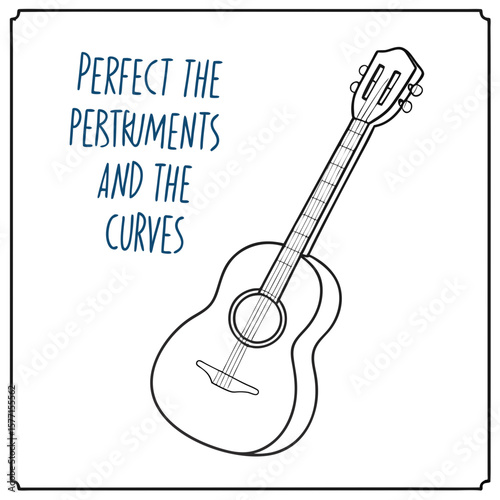 set of musical instruments, Hand-Drawn Acoustic Guitar Vector Art