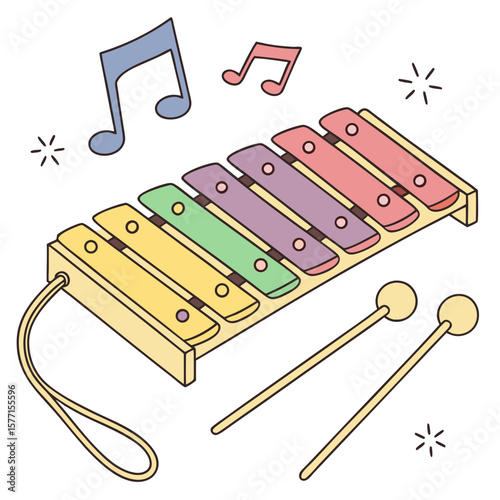 vector illustration of a musical instruments, xylophone