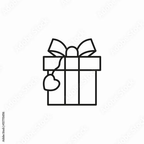 wrapped gift heart icon sign vector