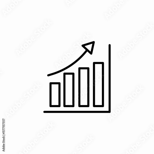 ascending bar chart icon sign vector