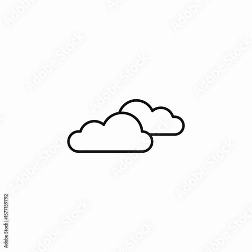 two clouds together icon sign vector