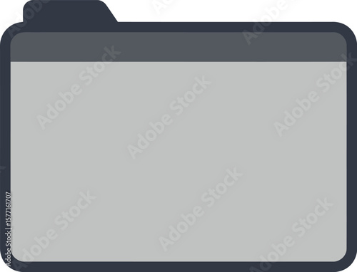 A simple, flat, gray folder icon with a dark blue tab.