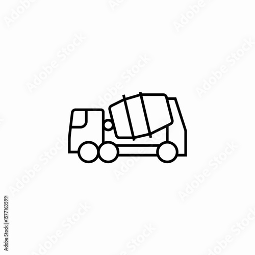concrete truck transport icon sign vector