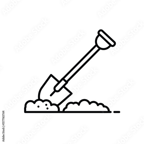Shovel Icon, Garden Shovel icon, Hand garden shovels icon. Outline hand garden shovels vector icon, Shovel icons flat. Digging with garden shovel vector icons