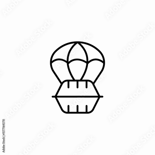 parachute food delivery icon sign vector