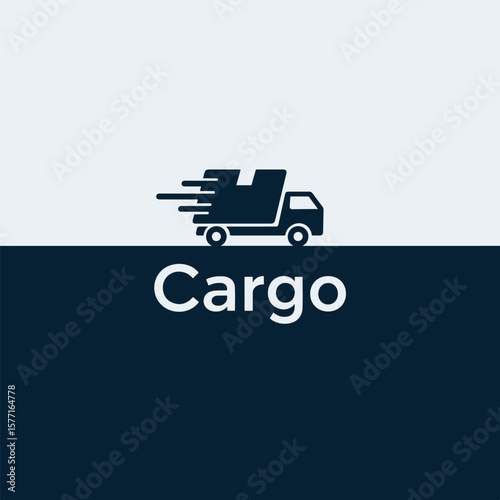 Simple Fast Cargo Delivery Truck Logo

