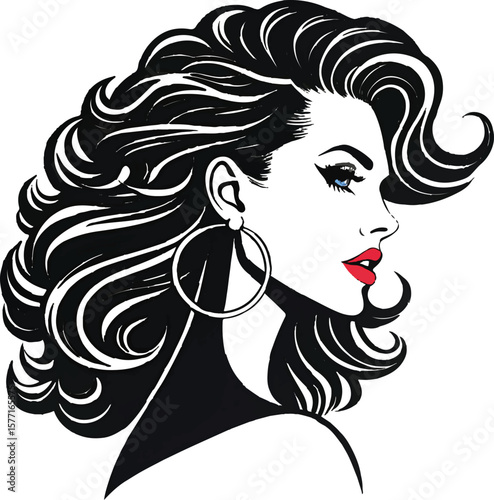 Stylish Woman with Curly Hair