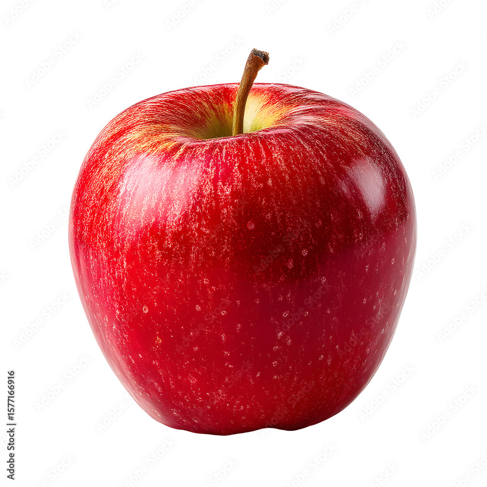 A Perfectly Detailed Red Apple with a Gleaming Surface isolated on Black Background A Perfectly Detailed Red Apple with a Gleaming Surface isolated on Black Background