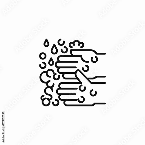 hands washing bubbles icon sign vector
