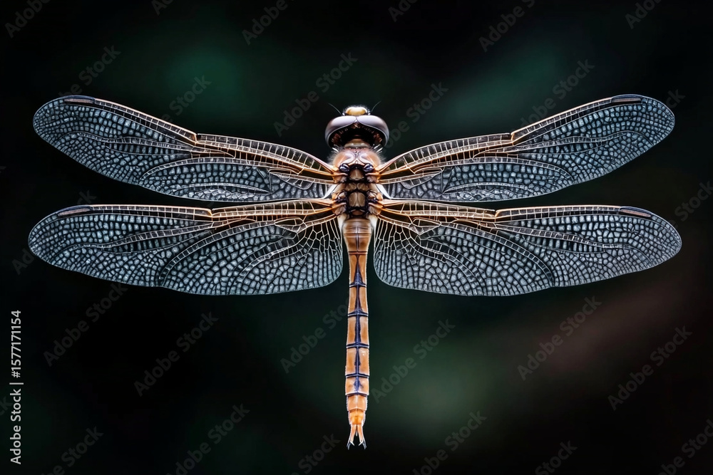 Dragonfly wings shimmering with reflections in natural light Dragonfly wings shimmering with reflections in natural light