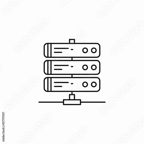 stacked servers connected icon sign vector