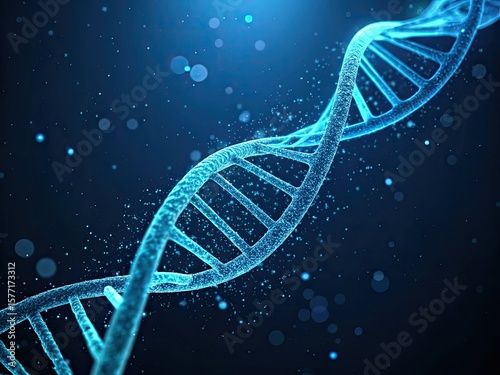 dna strand on blue background