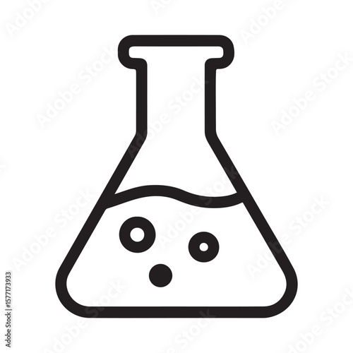 Black outline shows a beaker filled with bubbling liquid on a transparent background