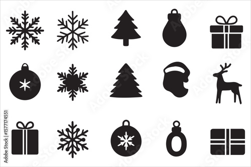 Assorted simple black line art stickers include stars, crown, love, rainbow and cloud shapes