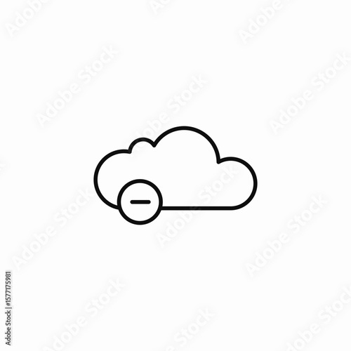 cloud minus remove icon sign vector