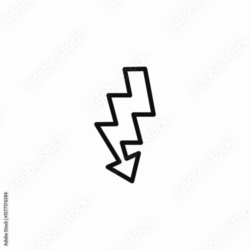 jagged lightning strike icon sign vector
