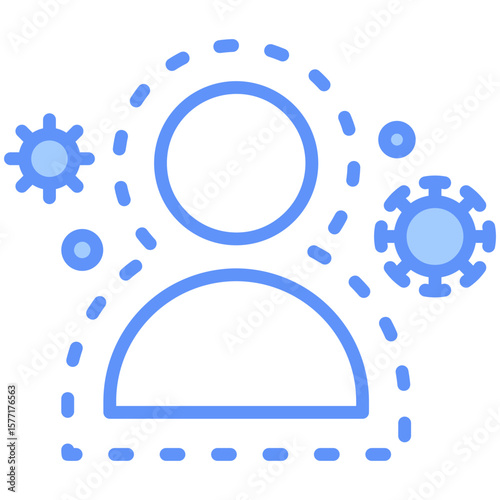 Immunity Outline Blue Color Icon