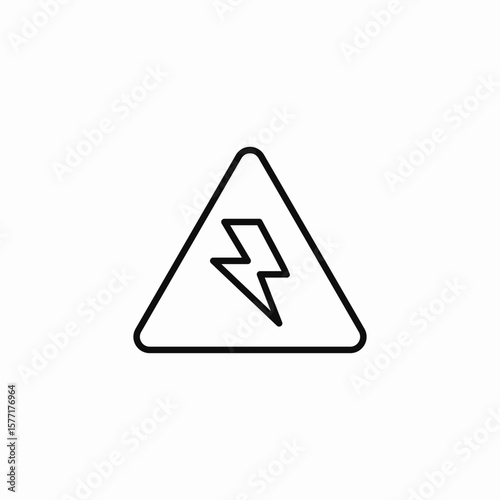 warning lightning triangle icon sign vector