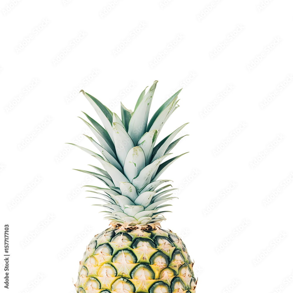 Fototapeta premium Vibrant Pineapple Tropical Fruit CloseUp Photography isolated on transparent background