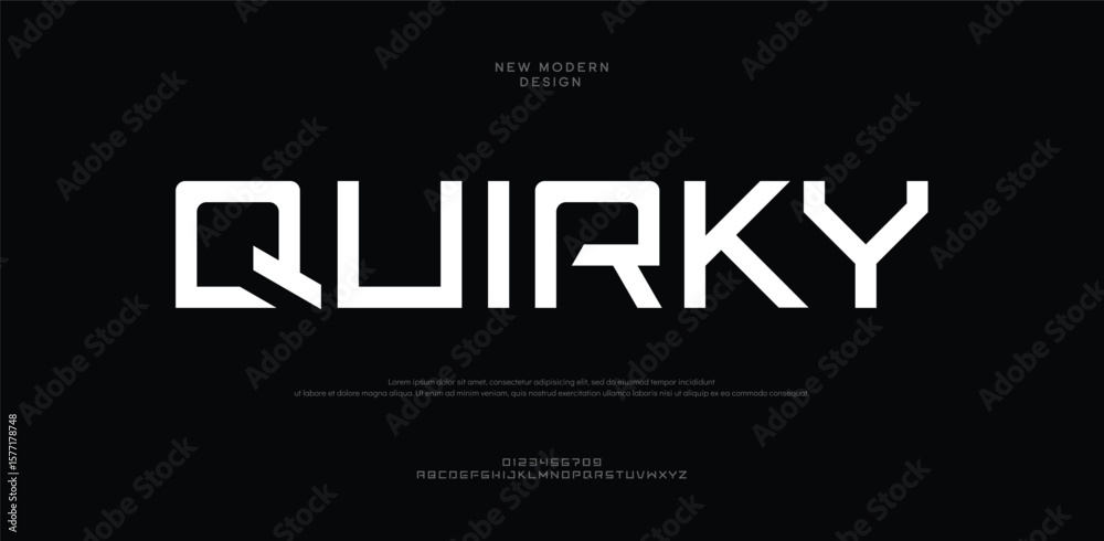 Obraz premium Quirky Modern minimal tech font letter set. Luxury vector typeface for company. Modern gaming fonts logo design. 
