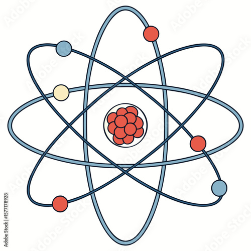 Simple Diagram of an Atom with Orbiting Electrons